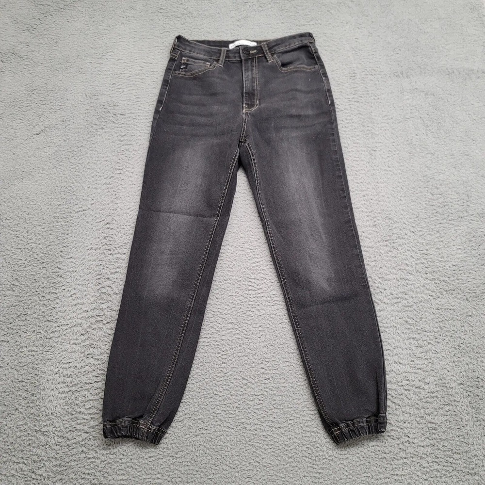 KanCan Jeans Womens‎ 25 Black Denim Casual Distressed Cuffed Pockets Mid Rise